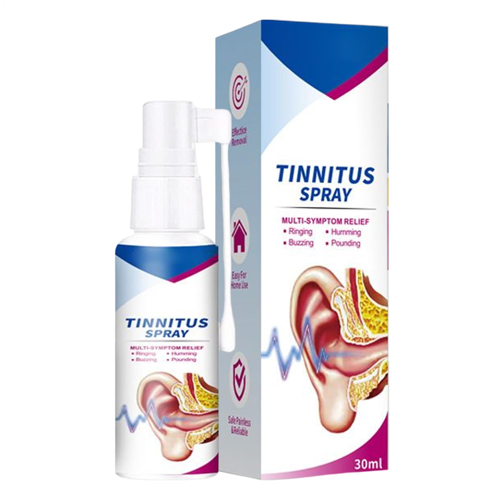 Spray uditivo, 30 ml, spray portatile per alleviare il rumore, per il ripristino 'udito, per bambini, uomini, adulti, all'aperto, viaggi, casa