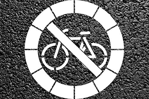 Schablone Fahrradfahren verboten, Verkehrzeichen Radfahren verboten, Einzelschablone Variante 1