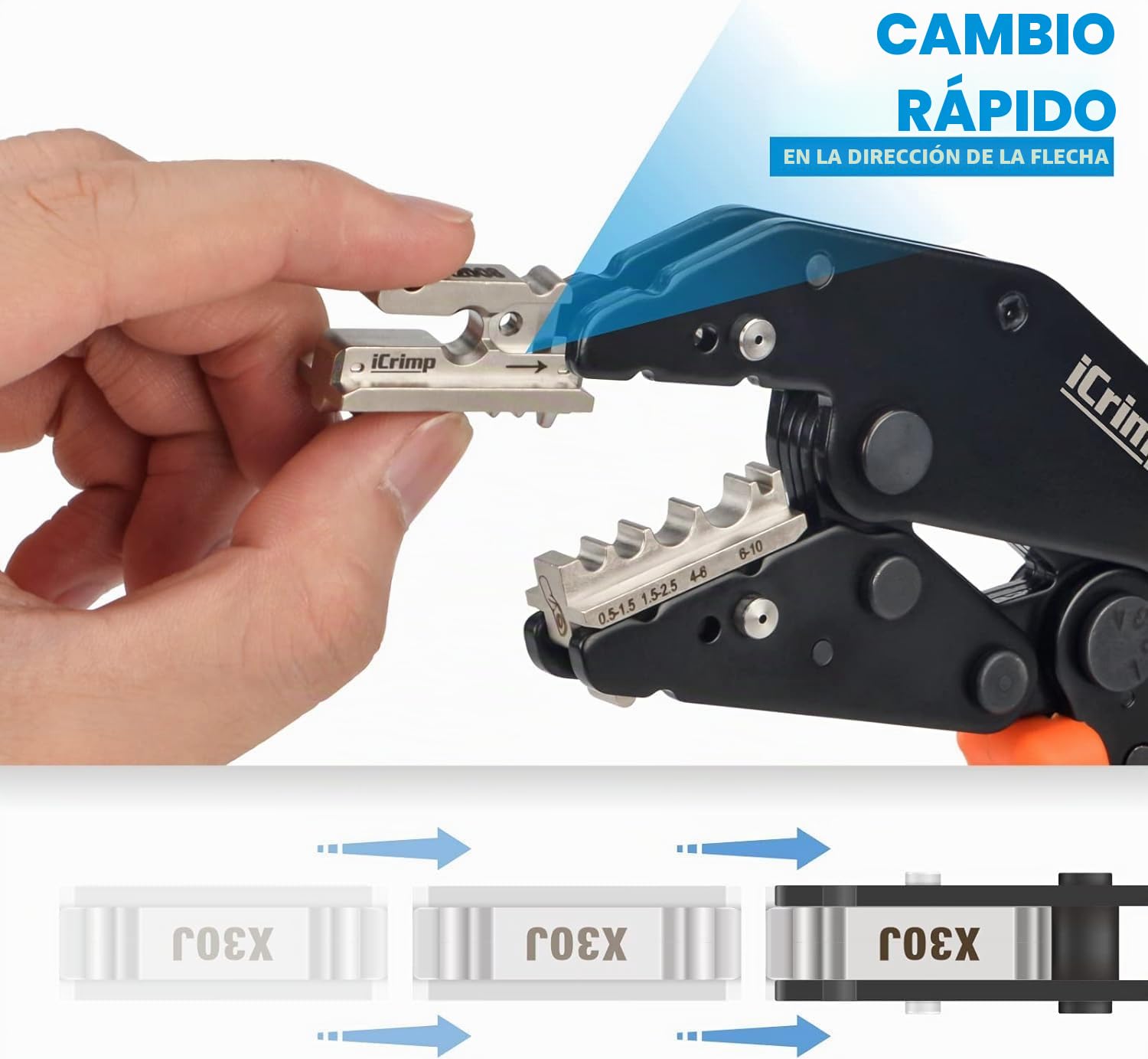 IWISS Juego de herramientas de crimpado rápido para aislamiento, encogimiento de calor, terminales no aisladas, terminales de cable de batería, conectores solares IWS4