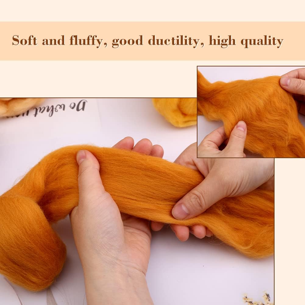 Namner Needle Felting Wool 80g (2.82oz) 8 Colour Wool Roving Set for DIY Crafts Starter Felting Supplies - Image 5