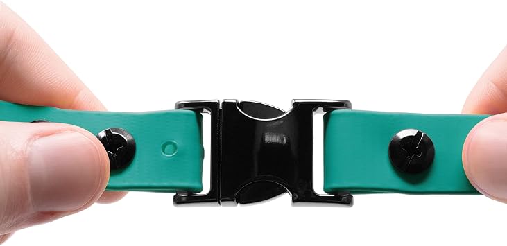 E-Collar Educator 3/4 Quick Snap Biothane Collar Strap, Teal | Fits ME-300, ET-300/400, EZ-900, PE-900 & PG-300, Waterproof Biothane, 33 Trim-to-Fit, Teal