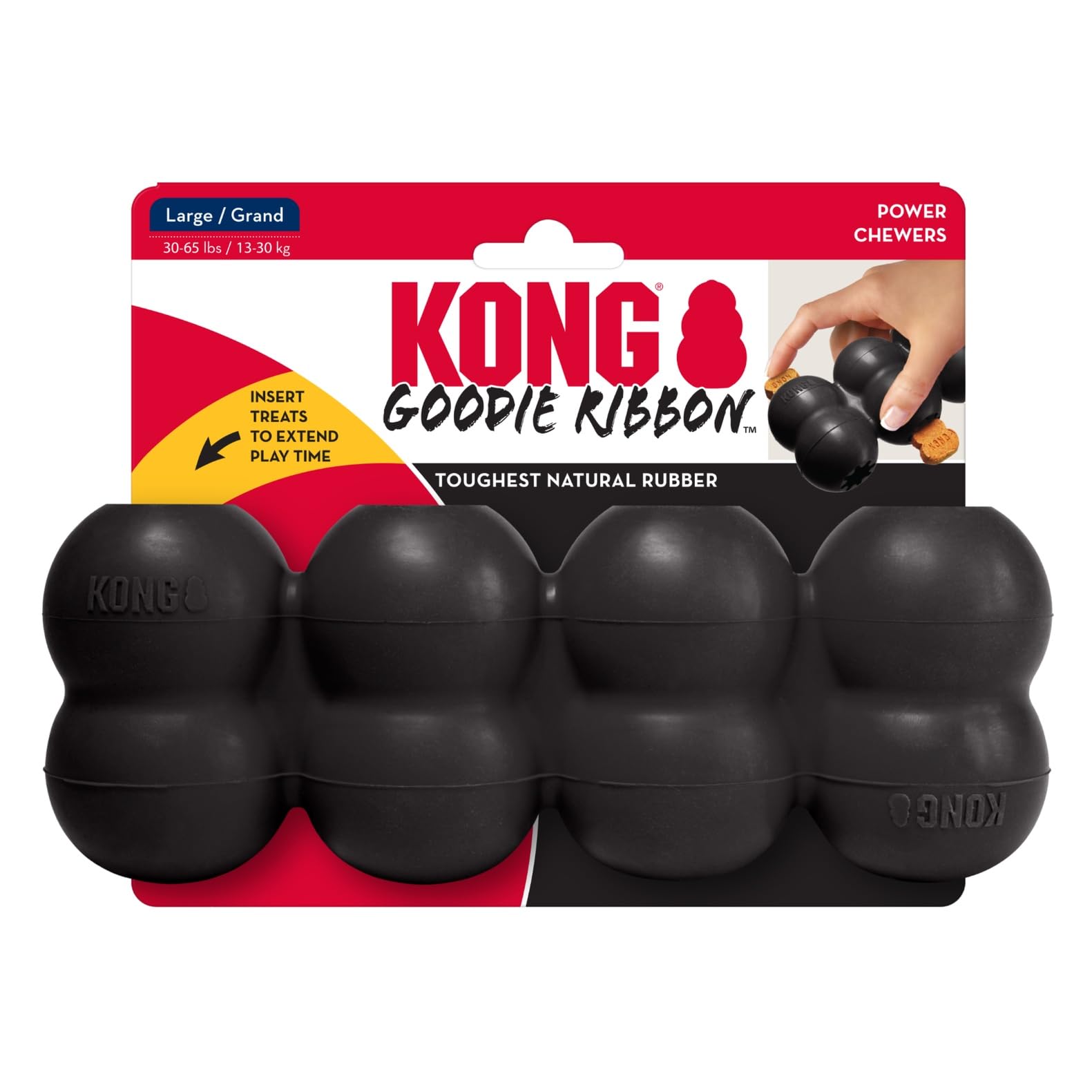 KONG Extreme Goodie Ribbon - Giocattolo Per Cani In Gomma Naturale Riempito - Per Cani Di Taglia Grande