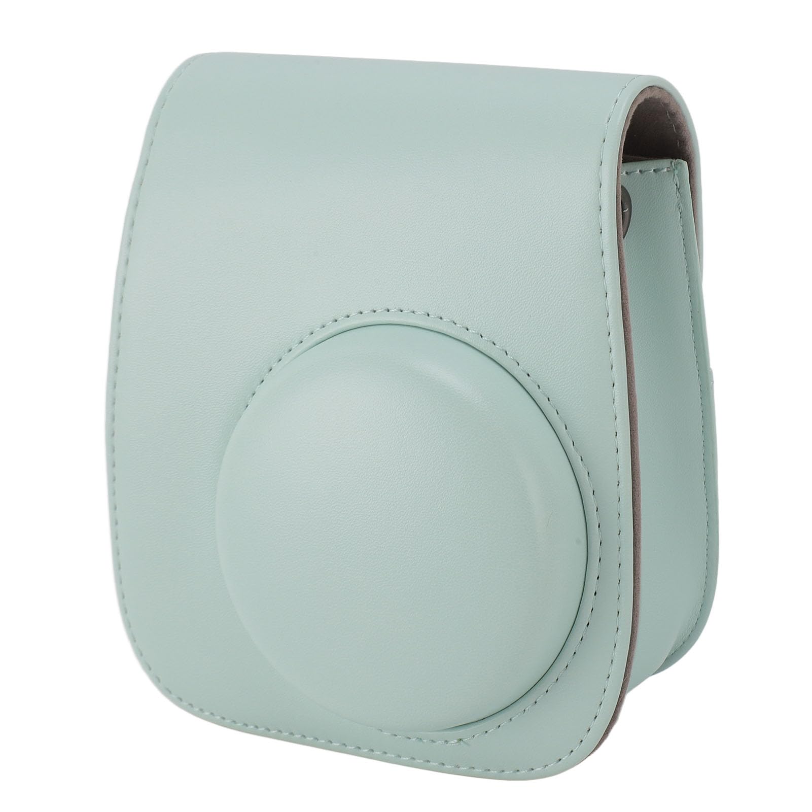 Agatige Instant Camera Protective Case, PU Leather Camera Bag with Photo Frames Album Shoulder Strap Selfie Mirror Filters Stickers PU Leather Camera Bag for Instant Mini12 (Mint Green)