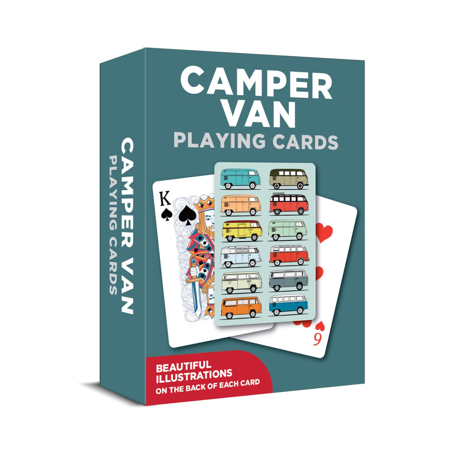 Coach House Playing Cards Deck, Camper Van Design, 52 Standard Cards plus jokers, Gift for Camper Van Enthusiasts and Card Game Lovers