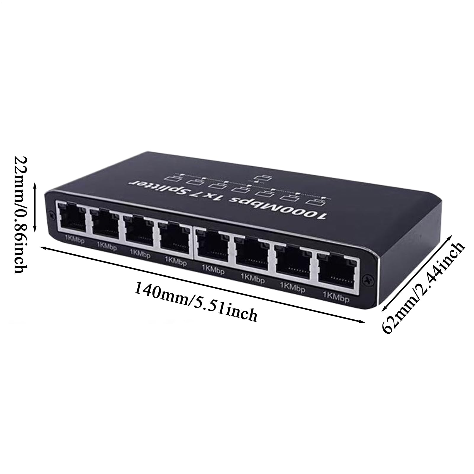 Hub Réseau | Extendeur Gigabit Ethernet 8 Ports | Adaptateur Plug and Play