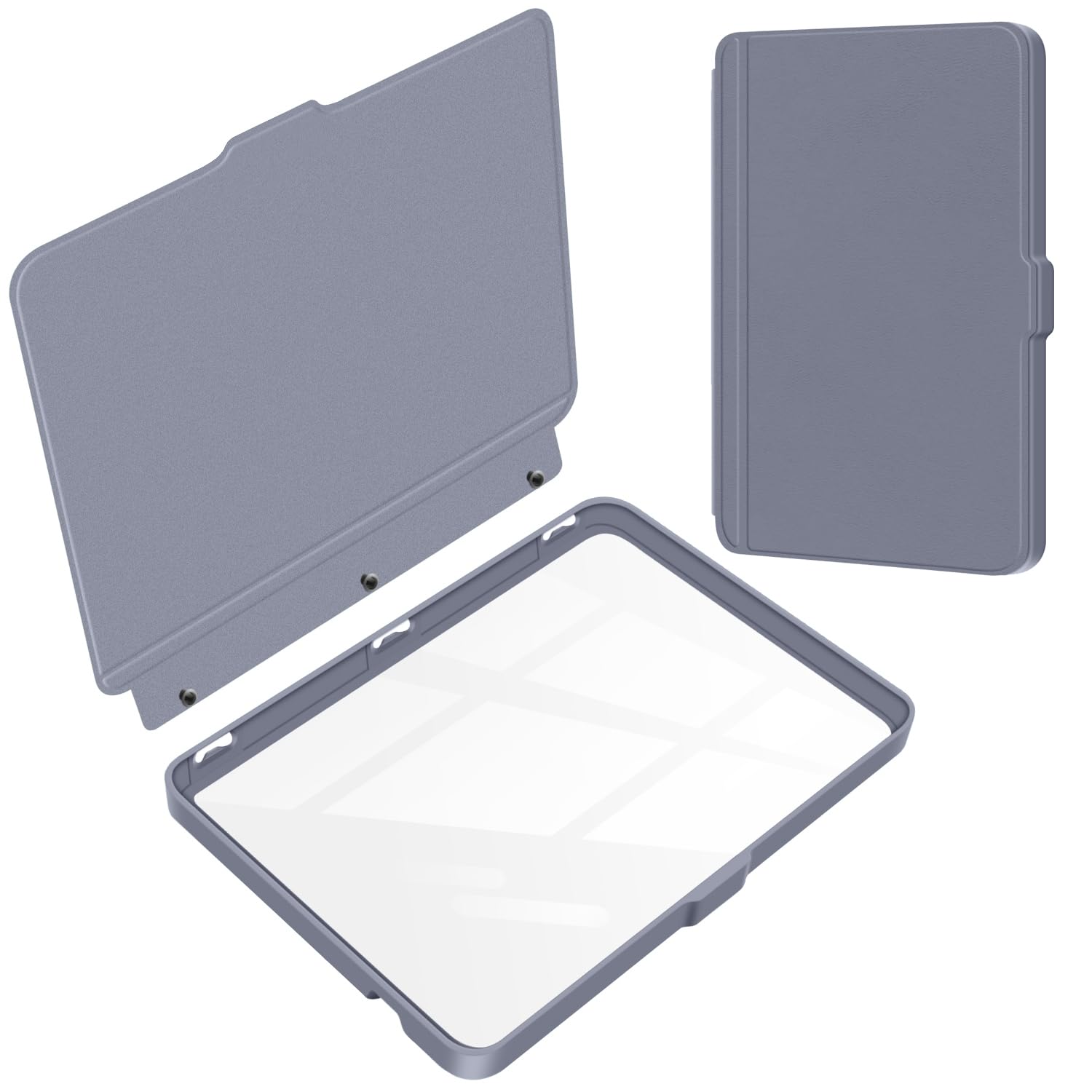 Split Folio Detachable Protective Case for 7" Kobo Libra Colour 2024 Released, Ultra Clear Transparent Back Cover Light Shell, Auto Sleep and Wake, Dark Green — view 8