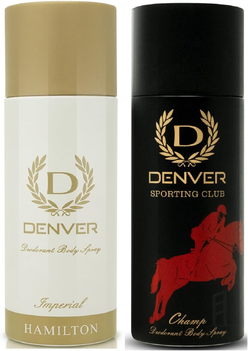 DENVER Imperial & Champ Deodorant For Men - 150 ML Each Pack of 2 |Long Lasting Deodorant Spray for Men