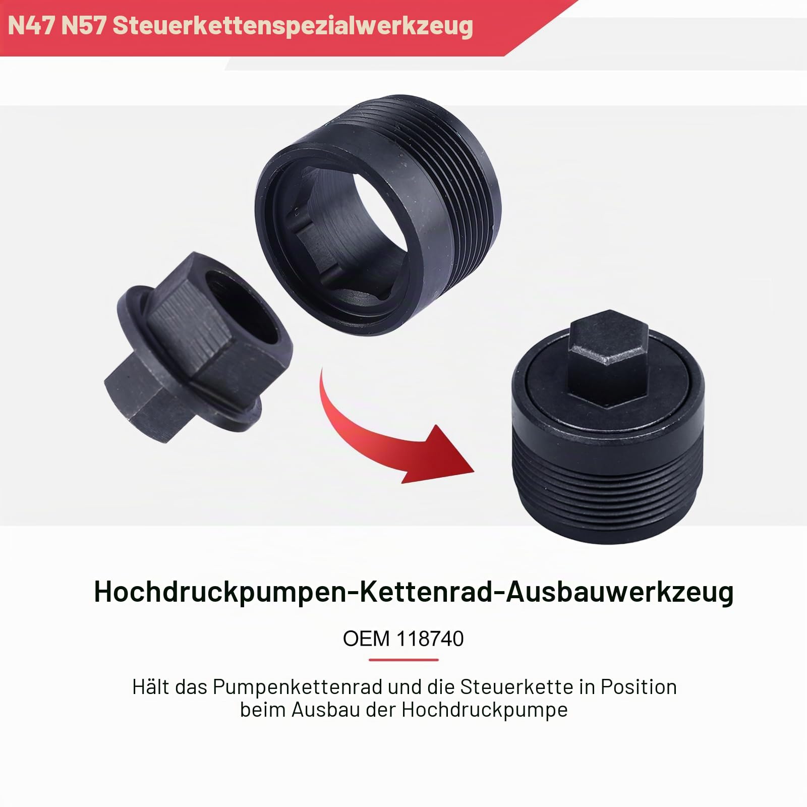 FreeTec 9tlg Steuerkette Werkzeug, Absteckwerkzeug Steuerkette Arretierwerkzeug Steuerkette, Motor Einstellwerkzeug Nockenwellen Kurbelwelle Werkzeug Set für BMW N47 N57