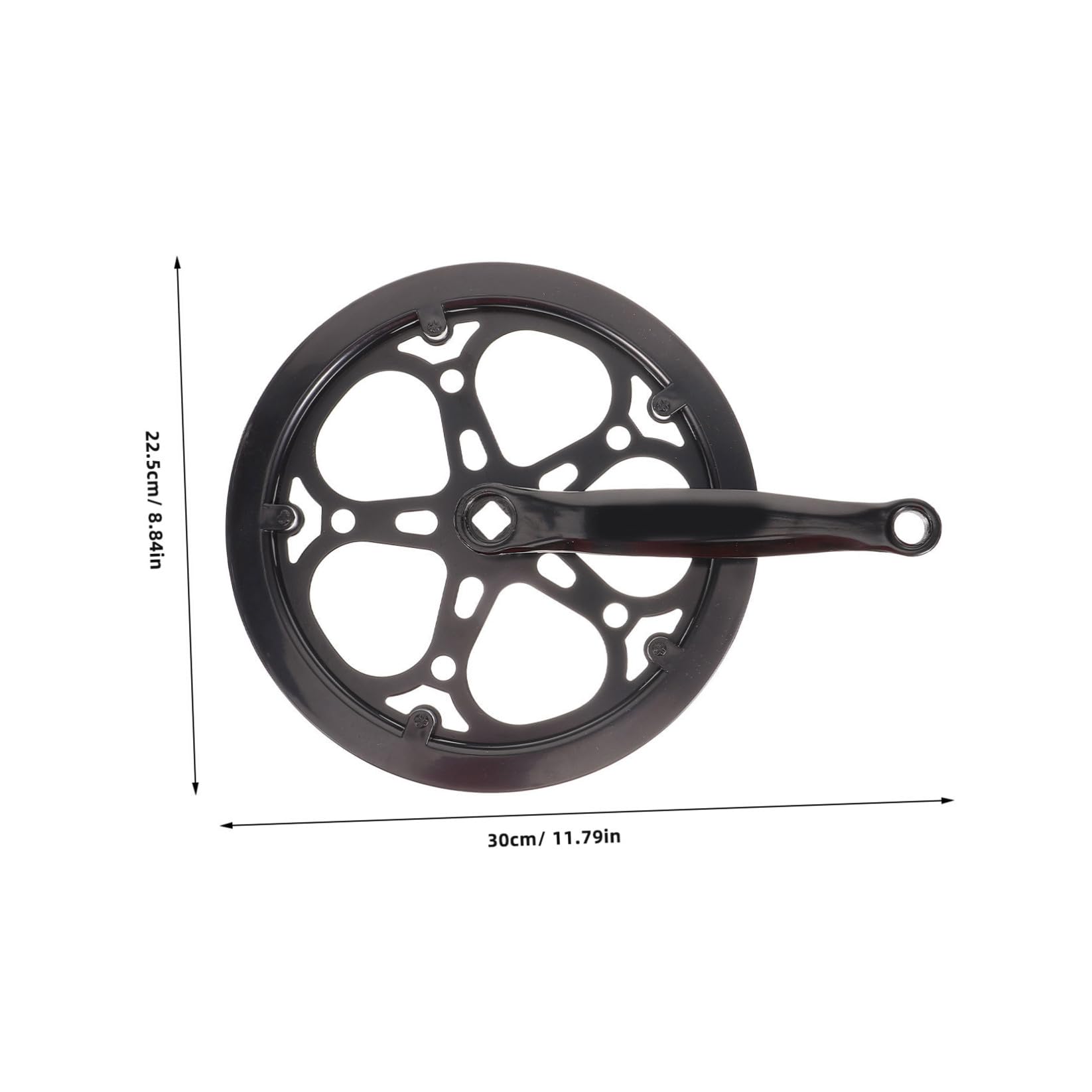 Alipis Guarnitura Singola per Bici Mountain Bike in Ferro Nero Resistente all'Usura Corona da 52 Denti e Braccio da 170mm per Sostituzione Accessori Bici