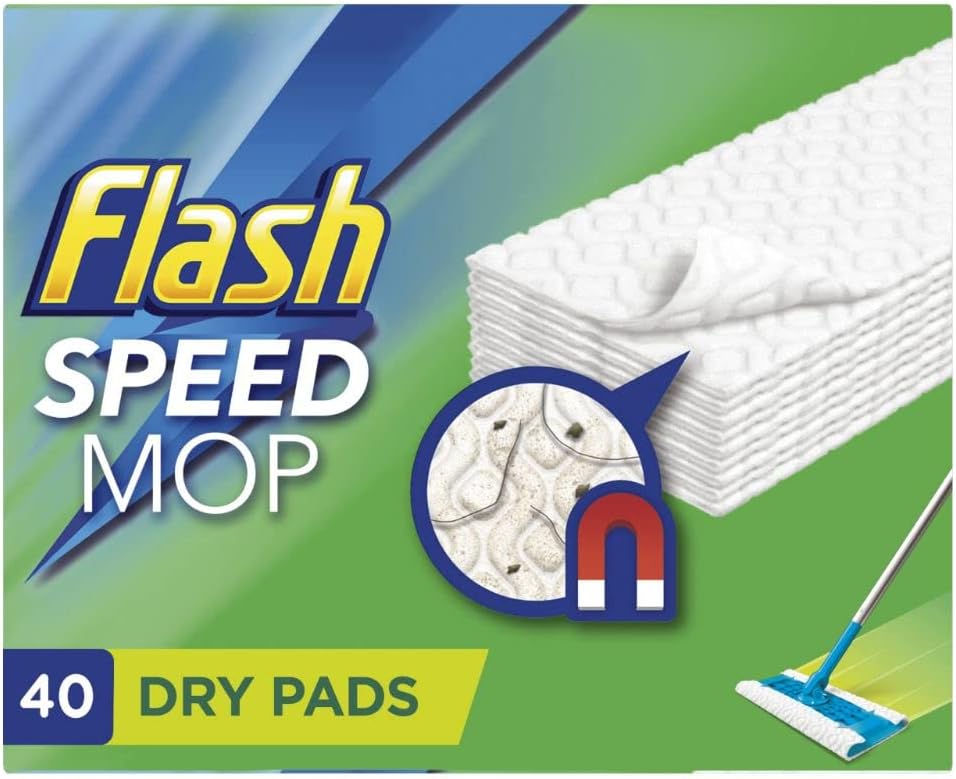 Flash Speedmop Dry Pad Refills, Speed Mop Floor Cleaner, 120 Wipes, Large Floor Wipes