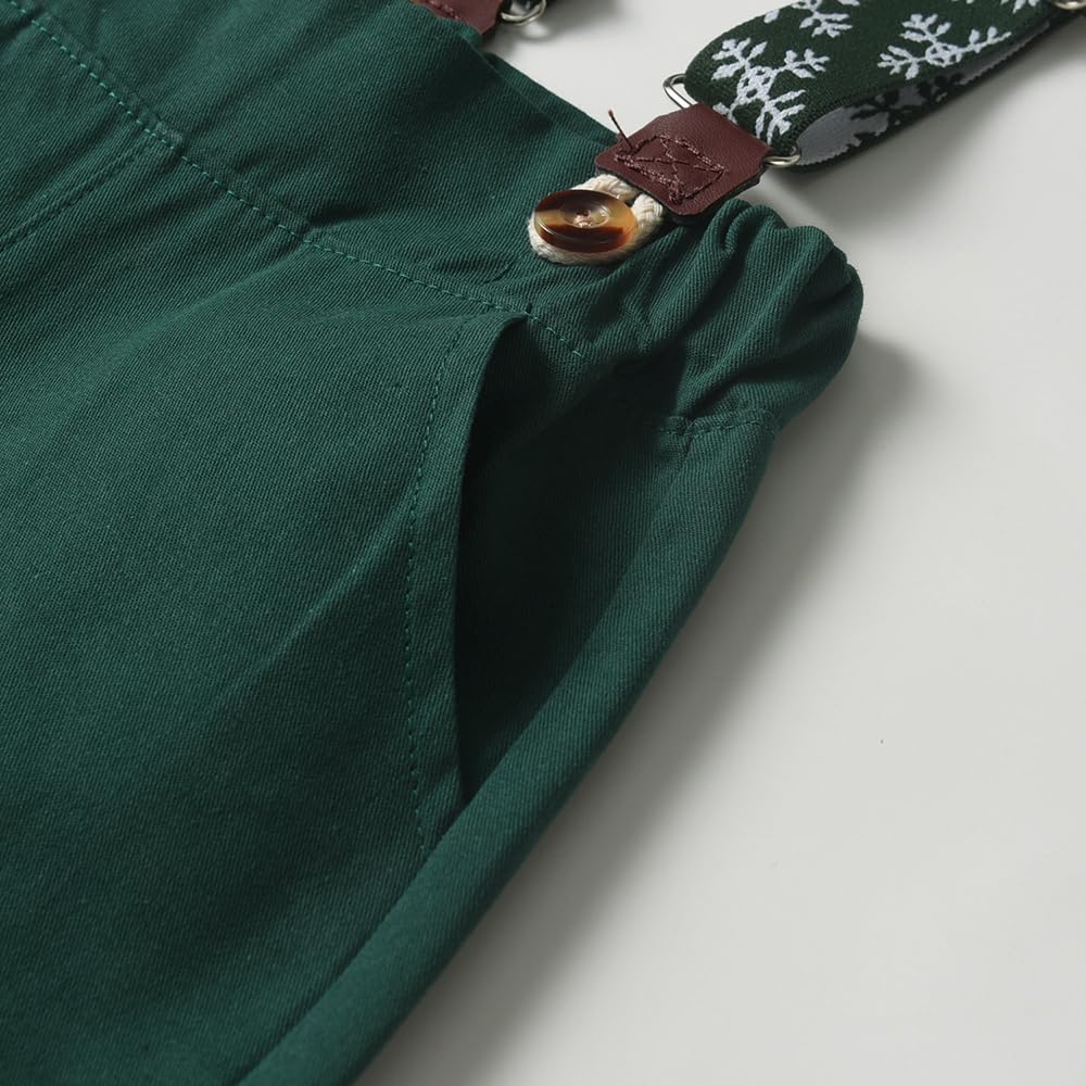 Ensemble Bébé Garçon Chemise de Noël Costume de Gentleman Vêtements Enfants Chemise à Manches Longues et Pantalon à Bretelles Nœud Papillon