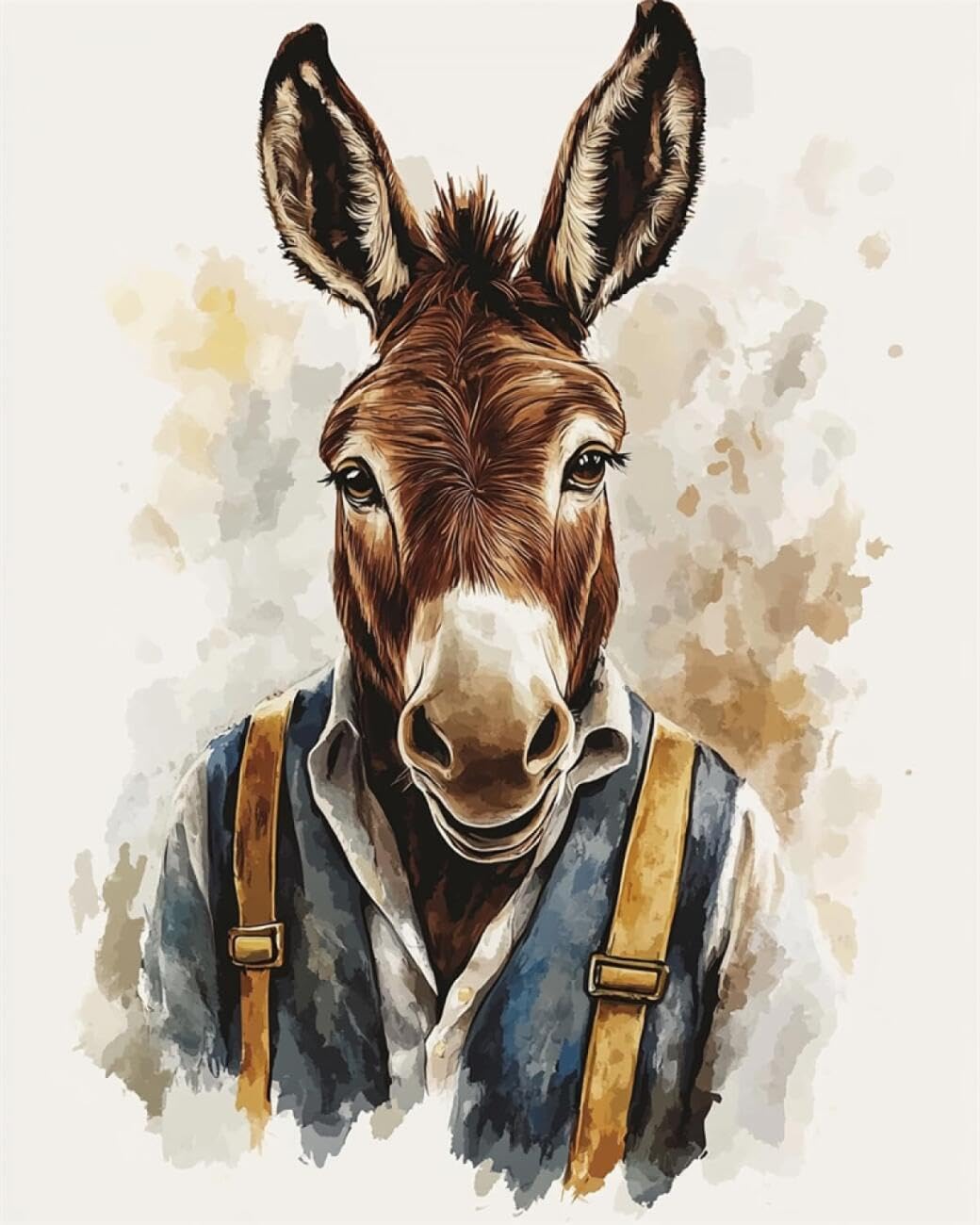 AxiangziK DIY Counted Cross Stitch Kits Cartoon Donkey 11CT 30x40cm