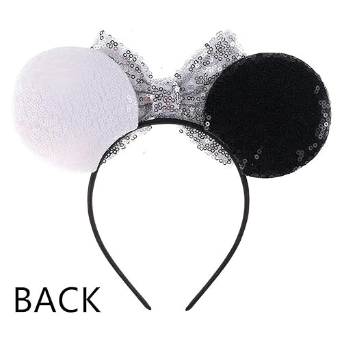 Miniatura 2 de JIAHANG diadema con calavera, con orejas de ratón, lentejuelas y lazo, decoración para fiestas, disfraz, accesorios para la cabeza y para el cabello