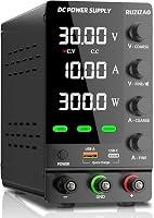 RUZIZAO Laboratóriumi Tápegység 30V 10A Szabályozható DC Kapcsolóüzemű Áramforrás OCP/OVP Védelemmel USB-A/Type-C Gyorstöltéssel 1