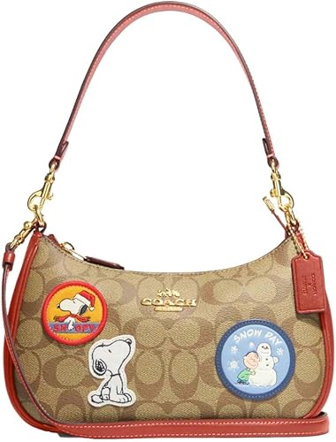 COACH Bolso de hombro Teri para mujer en lona con bloqueo