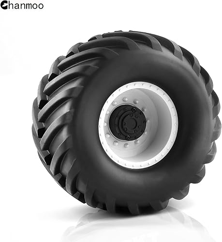 Miniatura 9 de Llantas de camión Monster 110 RC y ruedas de plástico duro, llantas de goma hexagonal de 0.472 in con espuma para camión a escala 110, automóvil,