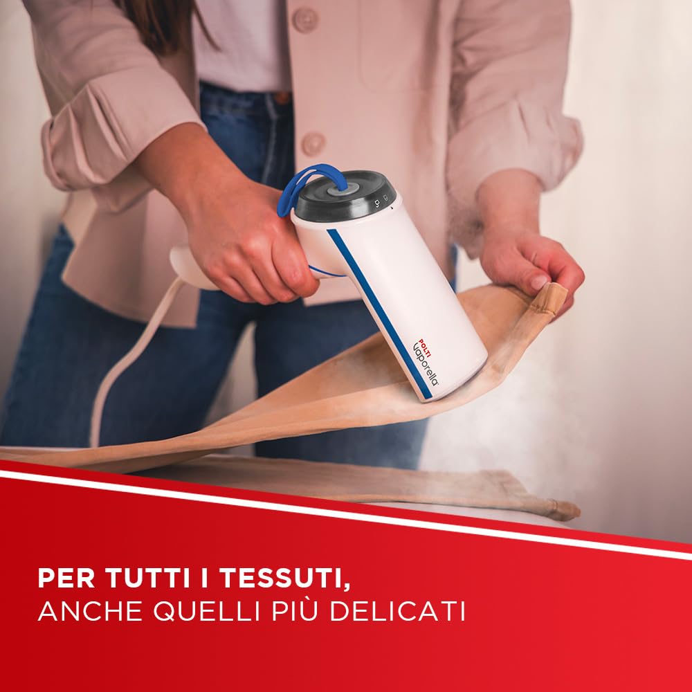 Polti Vaporella Vertical Styler GSM50B, Żelazko Pionowe Przenośne z Rączką Składaną, 30 s, Biały i Niebieski