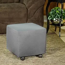 Kit 2 Capa De Puff Plus Premium Quadrado Cinza Escuro