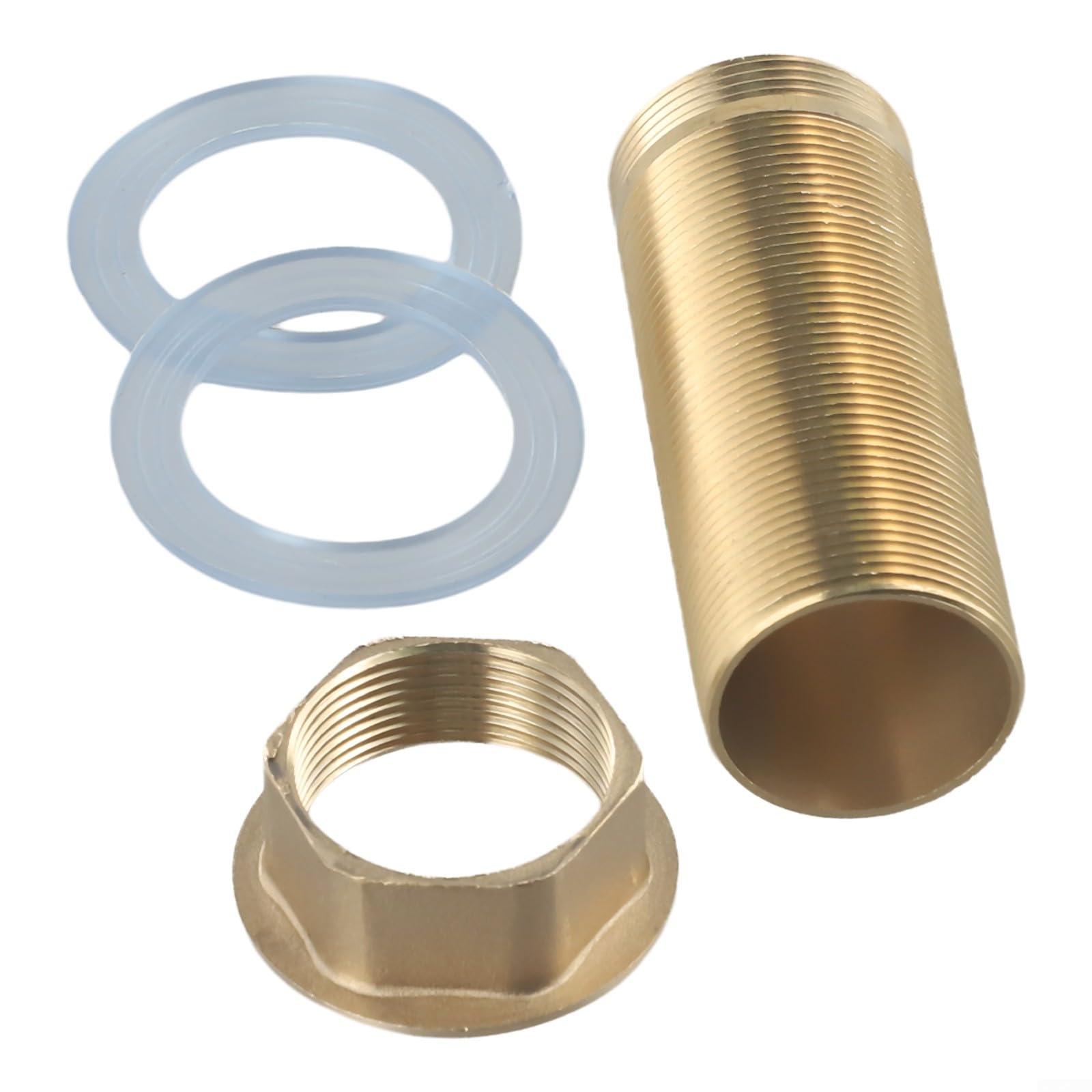 Kitchen Basin Mixer Tap Refurbishment Kit Containing Threaded Brass Nut Copper Tube and Two Apron Seals (M32-80mm)
