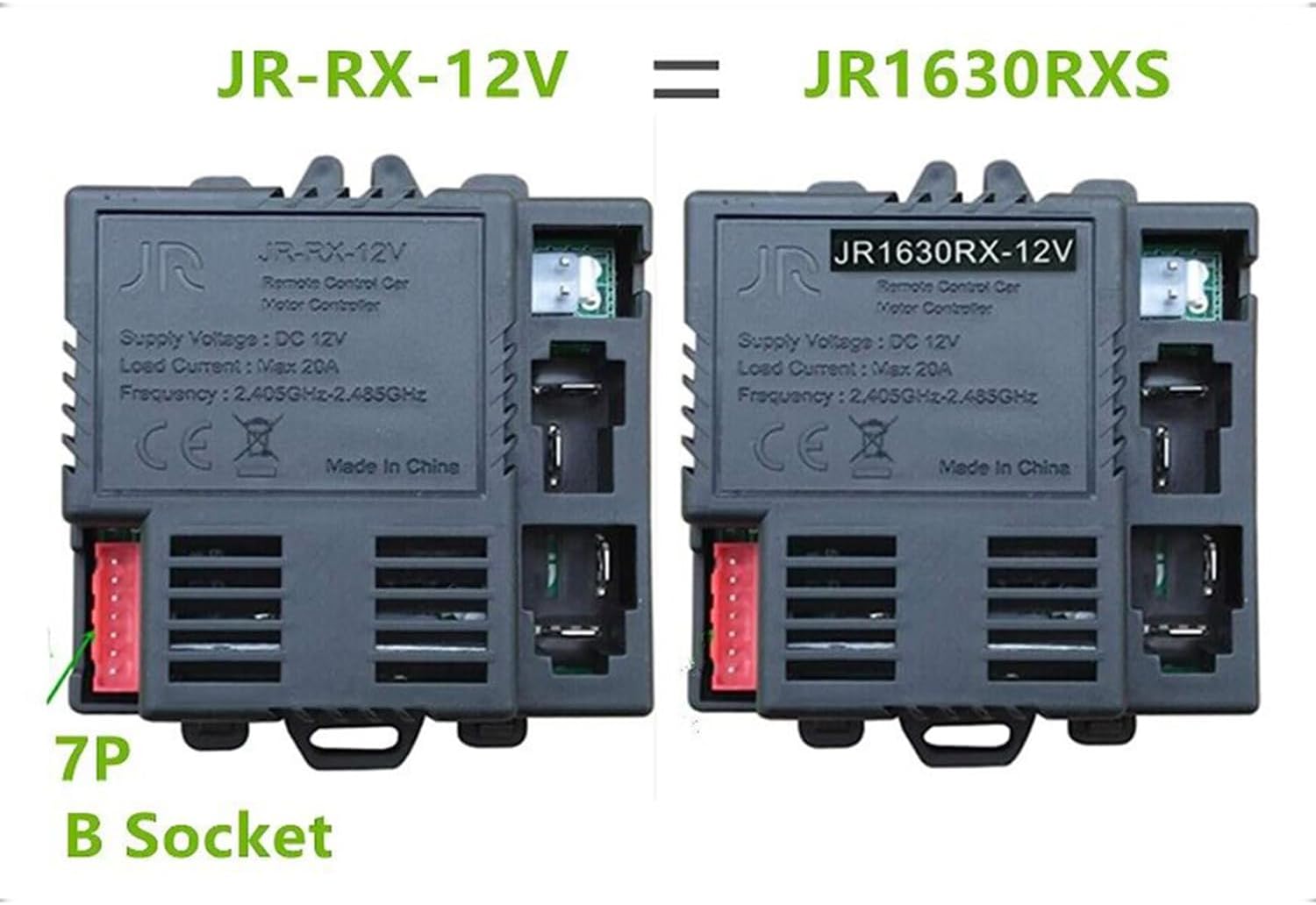 JR1630RX 12V YE 1602 Combination of Remote Control and Receiver, Ride on Toys for Toddlers Kids Ride on Cars with Remote Control Accessories