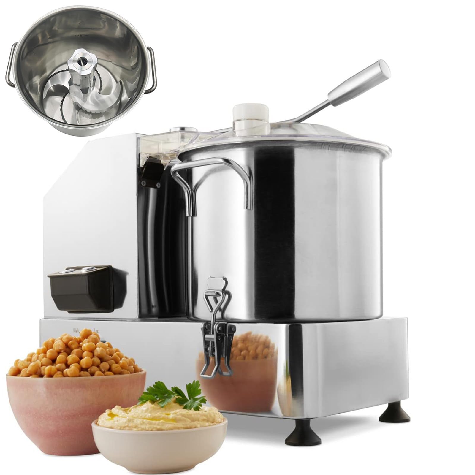 Robot da Cucina, Tritatutto Multifunzione, Food Processor con Ciotola Larga, 2000W, Anti-Scivolo, per ristoranti e Gastronomia 9L