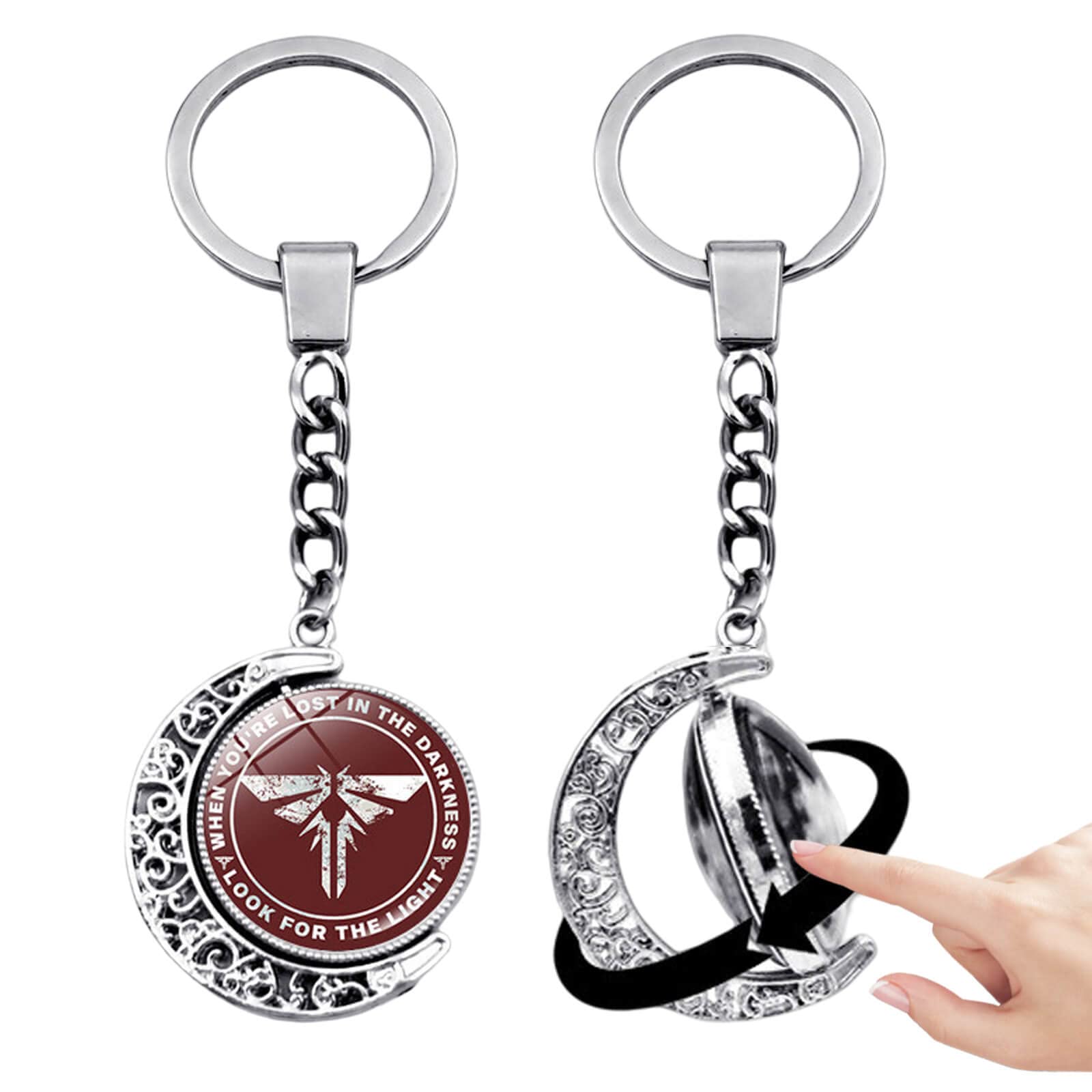 CUNGLIN Last of Us Merchandise The Firefly Charm Keychain Double Sided, TLOU Part 1 2 Personalized Merch Gift for Video Game Lover Fans Gifts Teens Boys Girls Adult