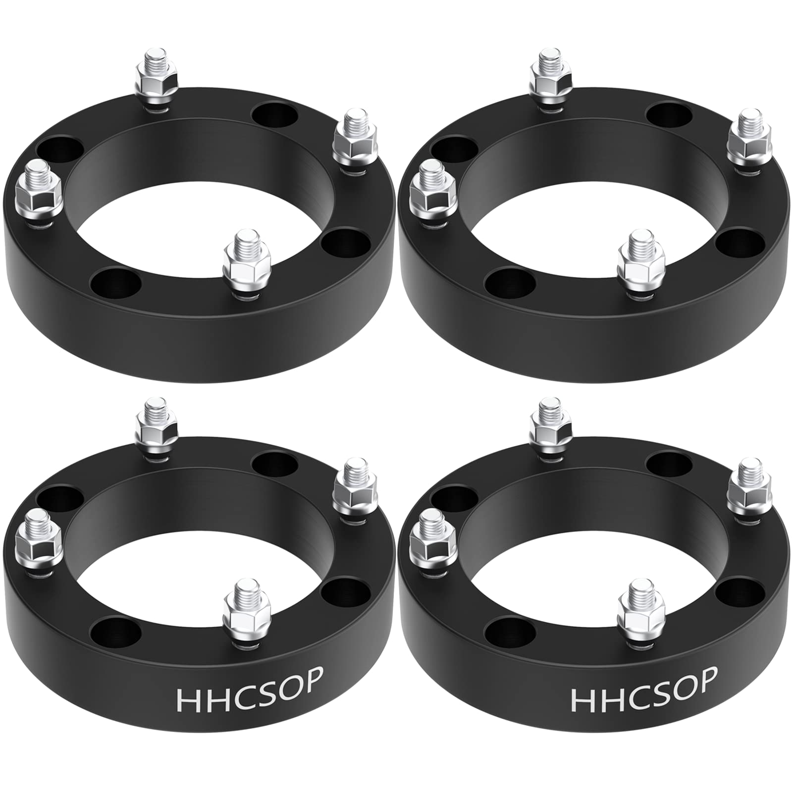 Photo 1 of 4x156 ATV Wheel Spacers 1.5" (38mm) for 2013-2022 Polaris Ranger | 2014-2022 Polaris RZR XP 1000 | 2015 16 17 18 19 20 21 22 Polaris RZR, 4PCS Black Wheel Adapters with M12x1.5 Studs & Hub Bore 131mm