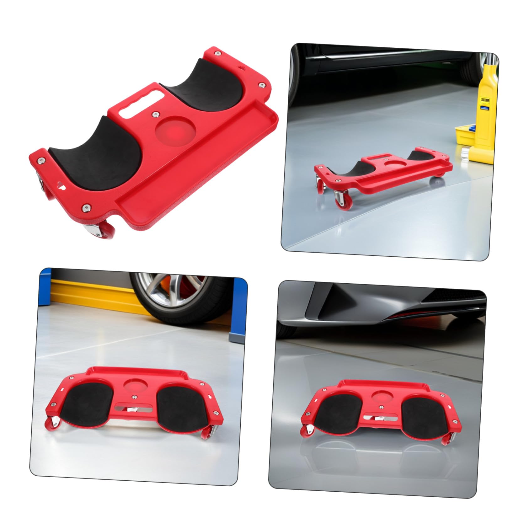 BESTYASH Protectores de Rodilla con Ruedas para Construcción y Reparación de Coches Cojín Ergonómico para Trabajo Suelos y Azulejos Almohadilla Resistente y Cómoda para Mecánicos y