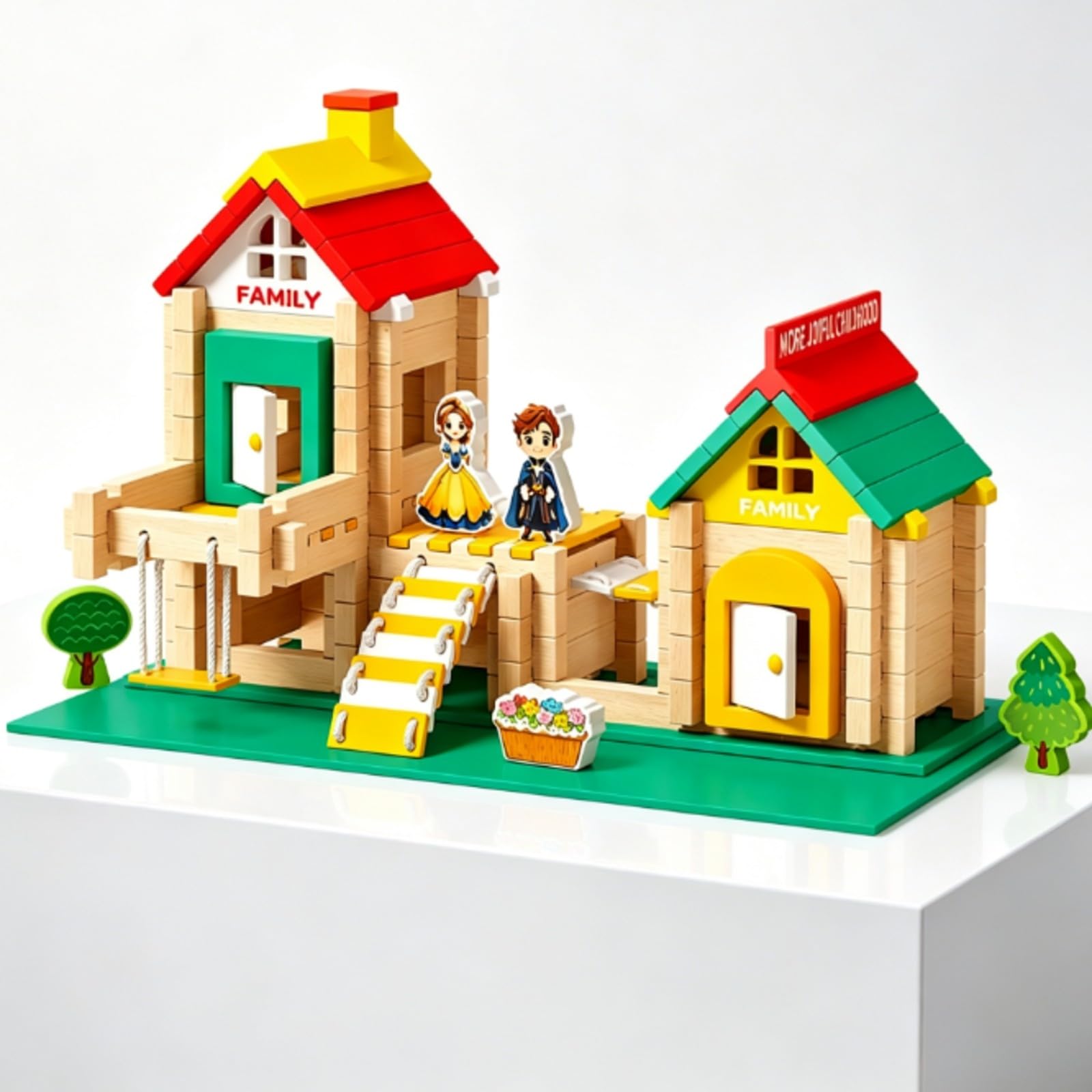 predolo Jeu Cotruction DIY en Bois Créatif | Développe la Peée Spatiale, Jeu Cotruction Éléments Architecturaux Colorés, Bords Arrondis, pr, Crèche