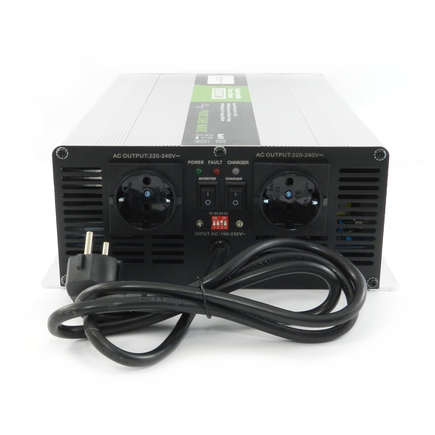 Przetwornica napięcia USV 230 V 12 V NPS 2000 W z przełącznikiem DIP czysty sinus UPS Inverter