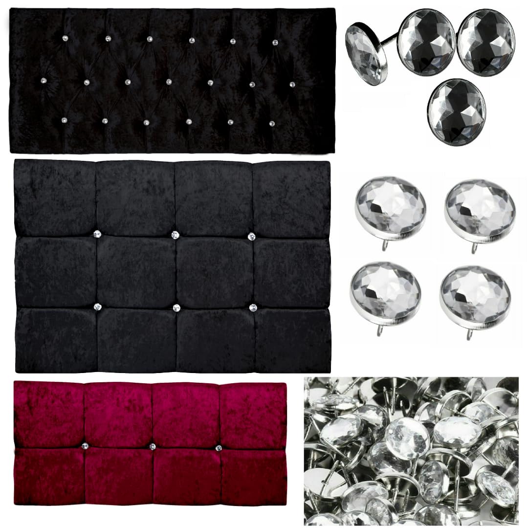 Diamante Crystal Glass Button Nail Back Upholstery Sofa Headboard Chair 22mm Headboard Sofa Chair (50 Crystal Buttons)