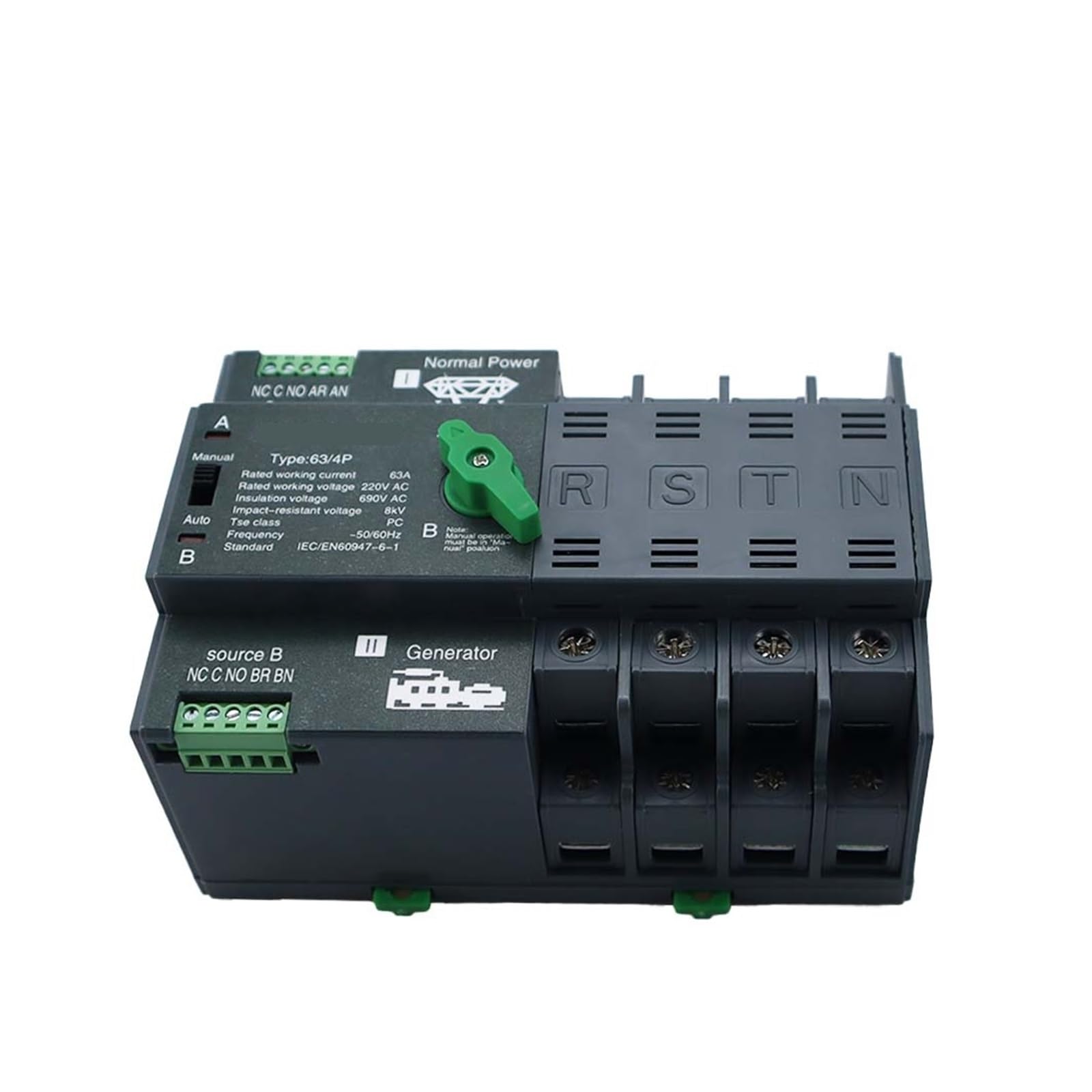 Podwójny automatyczny przełącznik zasilania 2P 3P 4P ATS Przełączniki elektryczne Przełączniki wyboru Nieprzerwane zasilanie 63A 100A 50/60HZ HQ(220v 25a)