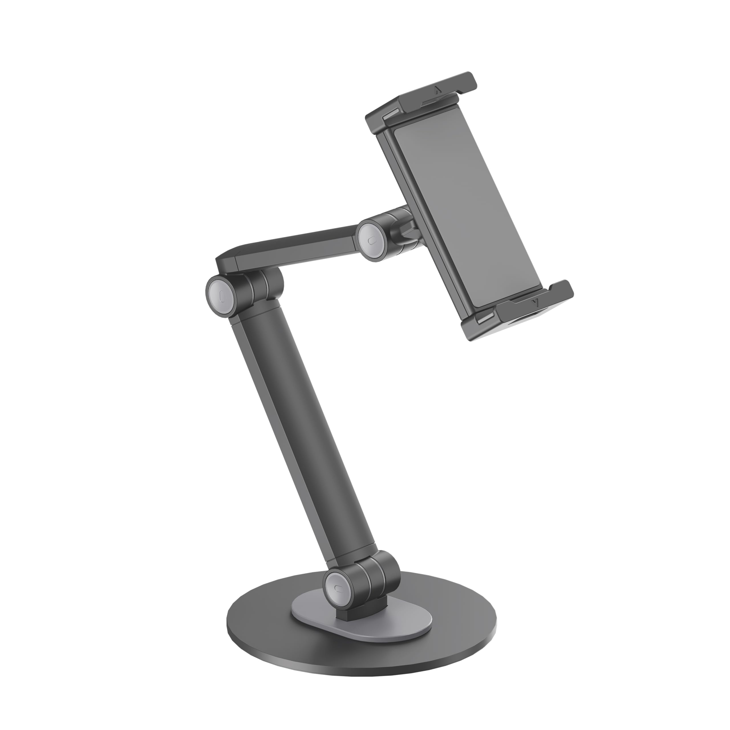 PureMounts® Tablet-Ständer, 4.7" bis 12.9" Tablets, 360° drehbar, bis zu 1kg Tragkraft, Silikonpolster, schwarz