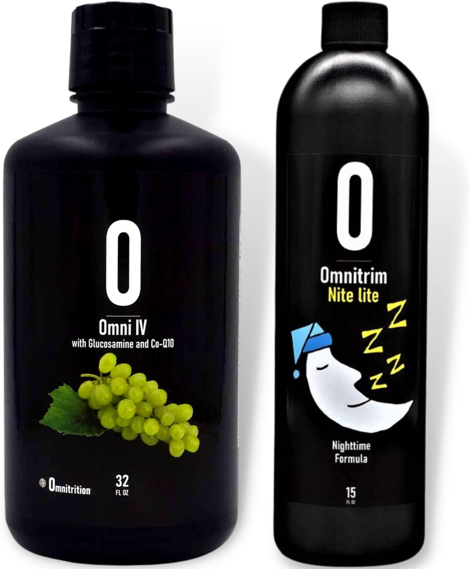 Omnitrition Bundle of 2 Products - the "AM and PM Bundle" Includes Omni IV Liquid Vitamin with Glucosamine and OmniTrim Nite Lite