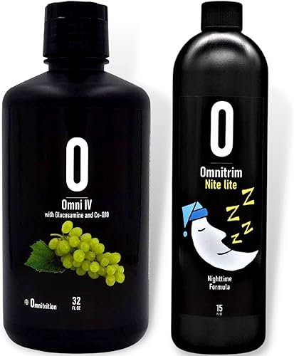 Omnitrition Paquete de 2 productos: el "paquete AM y PM" incluye vitamina líquida Omni IV con glucosamina y OmniTrim Nite Lite