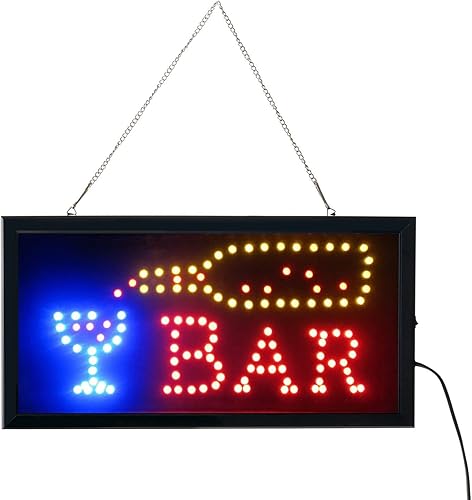 Letrero de barra LED de neón para decoración de bar del hogar con movimiento animado restaurante cafetería bar club interruptor de encendidoapagado