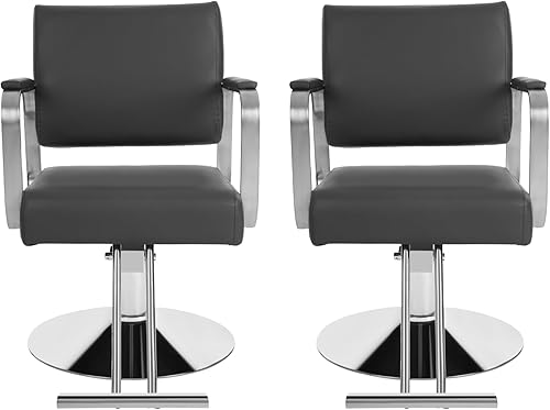 Miniatura 8 de Silla de salón para estilista, silla de peluquería hidráulica con giro de 360°, silla de estilo ajustable en altura para peluquería, salón