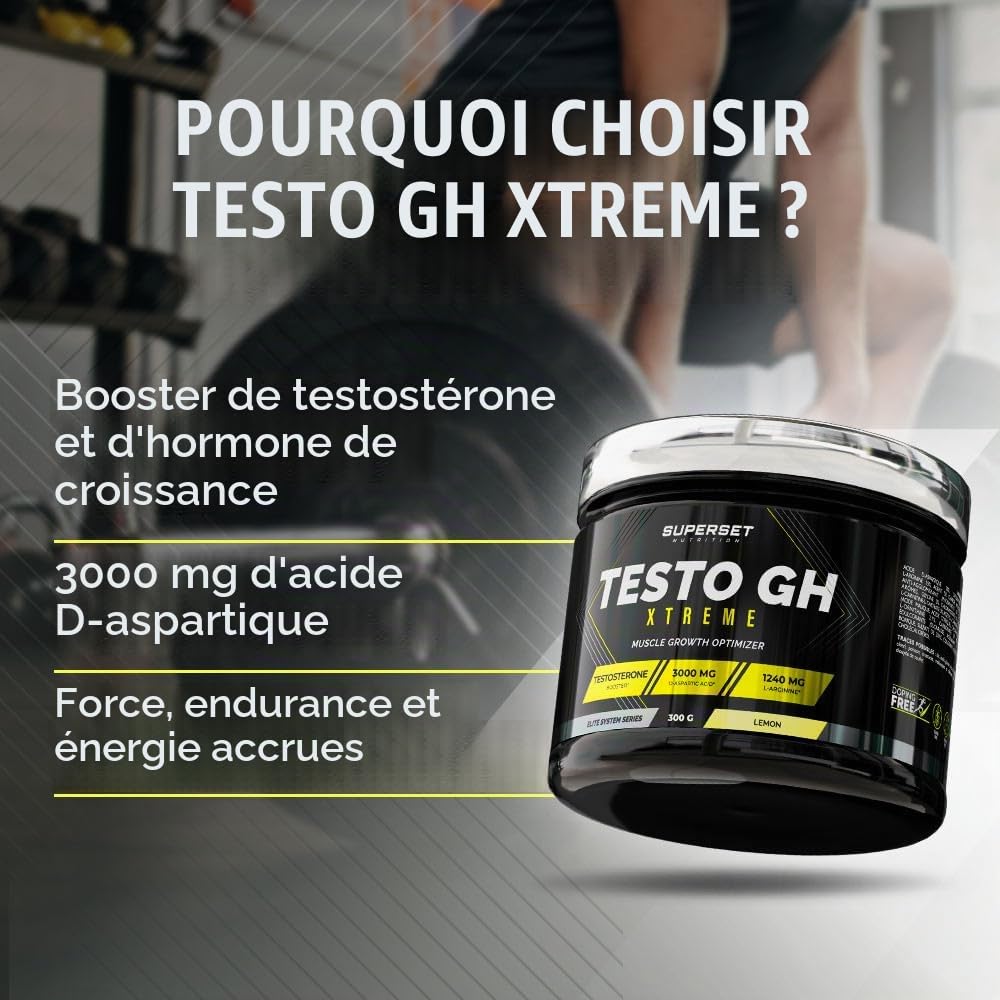 Superset Nutrition | Testo Gh Xtreme (300g) | Boosters de GH | Booster naturel de testostérone et GH hautement concentré - Orange