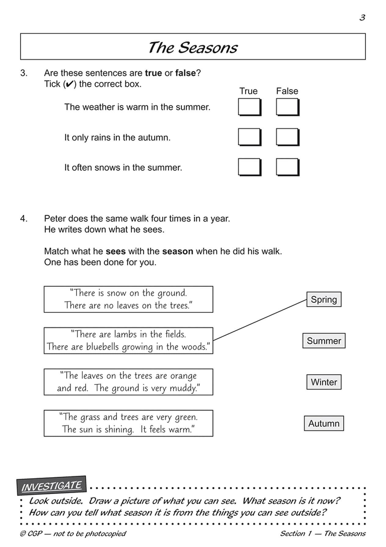 KS1 Science Year 1 Workout: Plants & the Seasons
