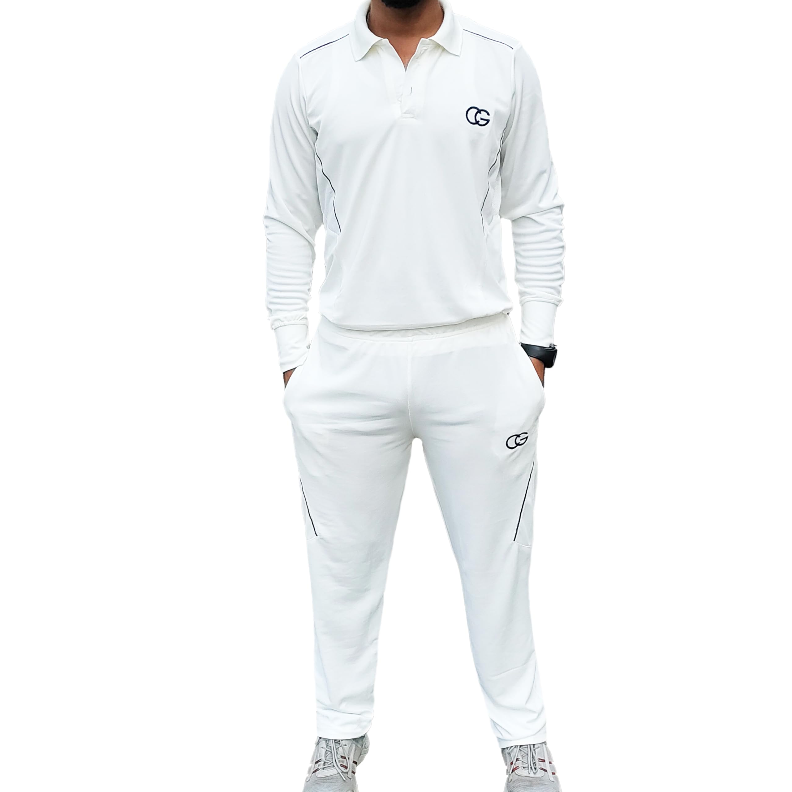 Full Sleeves Cricket Tracksuit for Men (White)