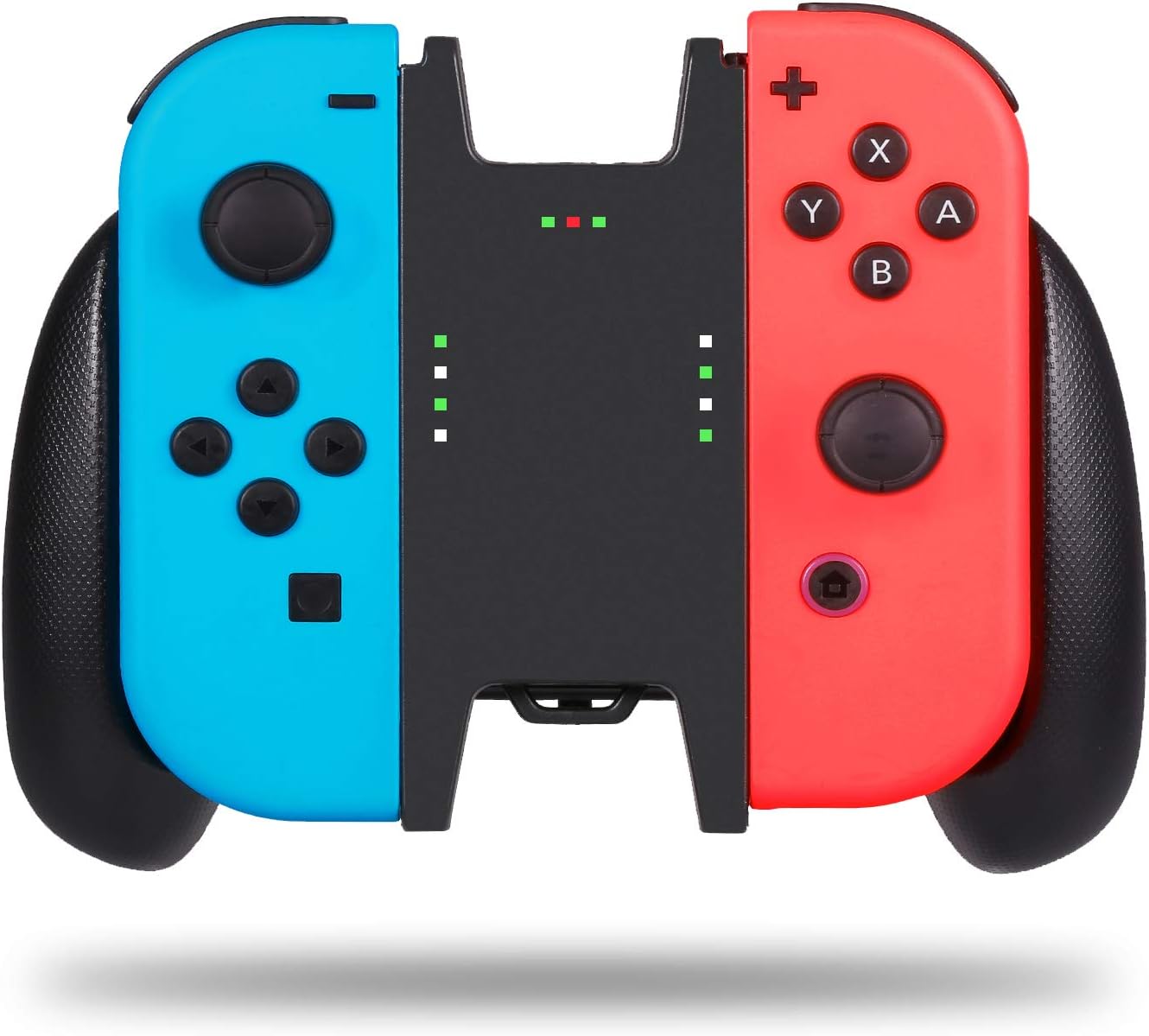 Nintendo Switch Joy-Con Charging Grip, VIDA 2-in-1 Joy Con Comfort Grips with Built in 1000mAh Rechargeable Battery for Nintendo Switch Controllers（Black）