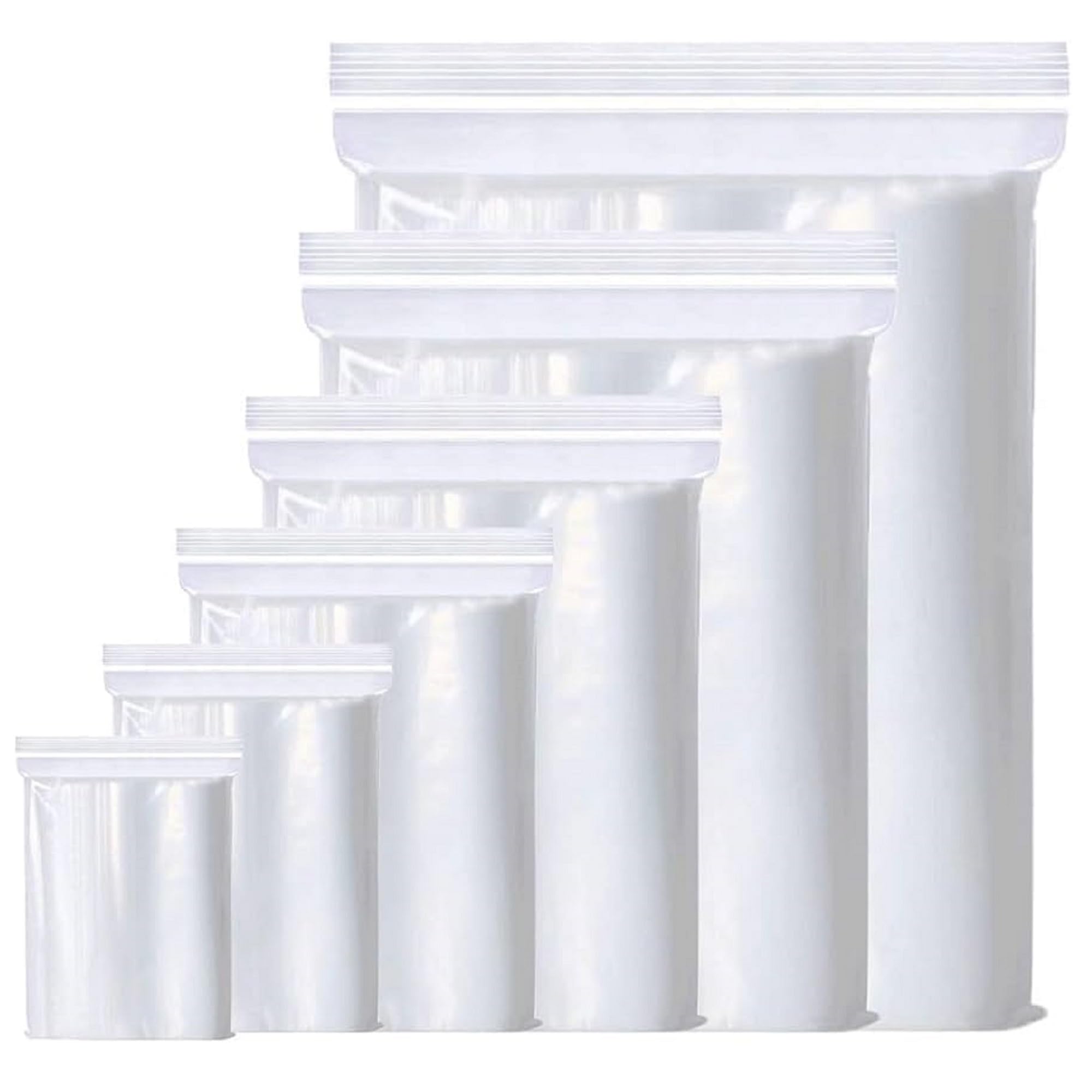 Tezraftaar® 500 x Grip Seal Bags Clear Resealable Plastic Bags 4.5" x 4.5" Zip Baggies for Food Storage Freezing Multiple Uses