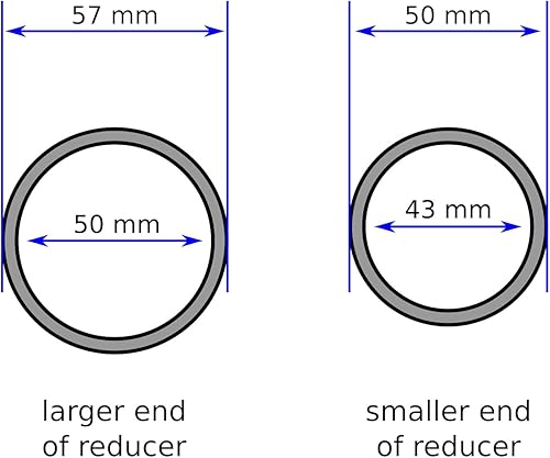 Miniatura 3 de Accesorio de acoplador reductor de manguera de vacío de 1 78 pulgadas a 1 14 pulgadas - 2CCWReducer - Rosca en sentido antihorario - Negro (negro)