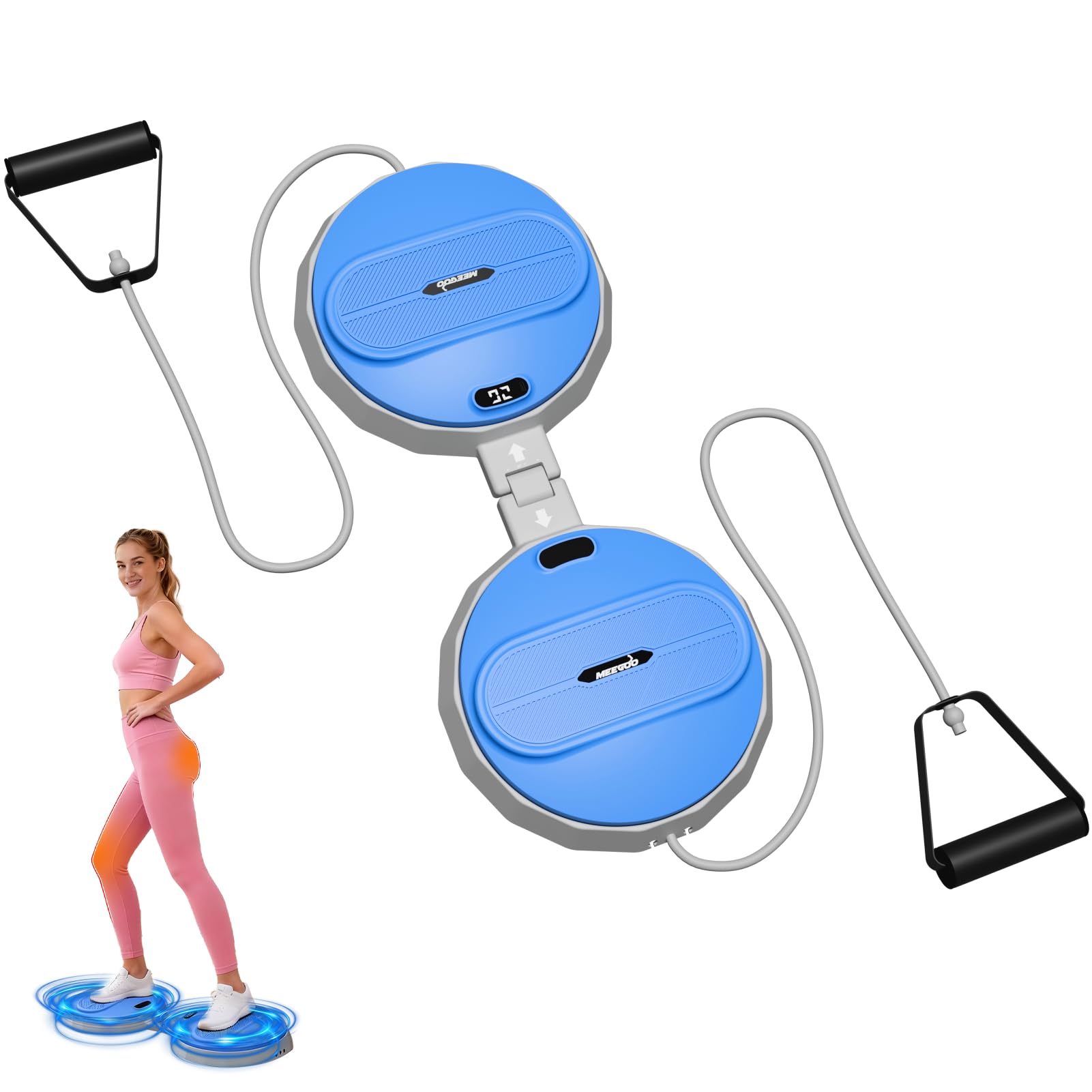 Split-Type Rotating Waist Trainer Smart-Counting Abdominal Twisting Disc Core Strengthening Fitness Board for Women and Men (GRAY)