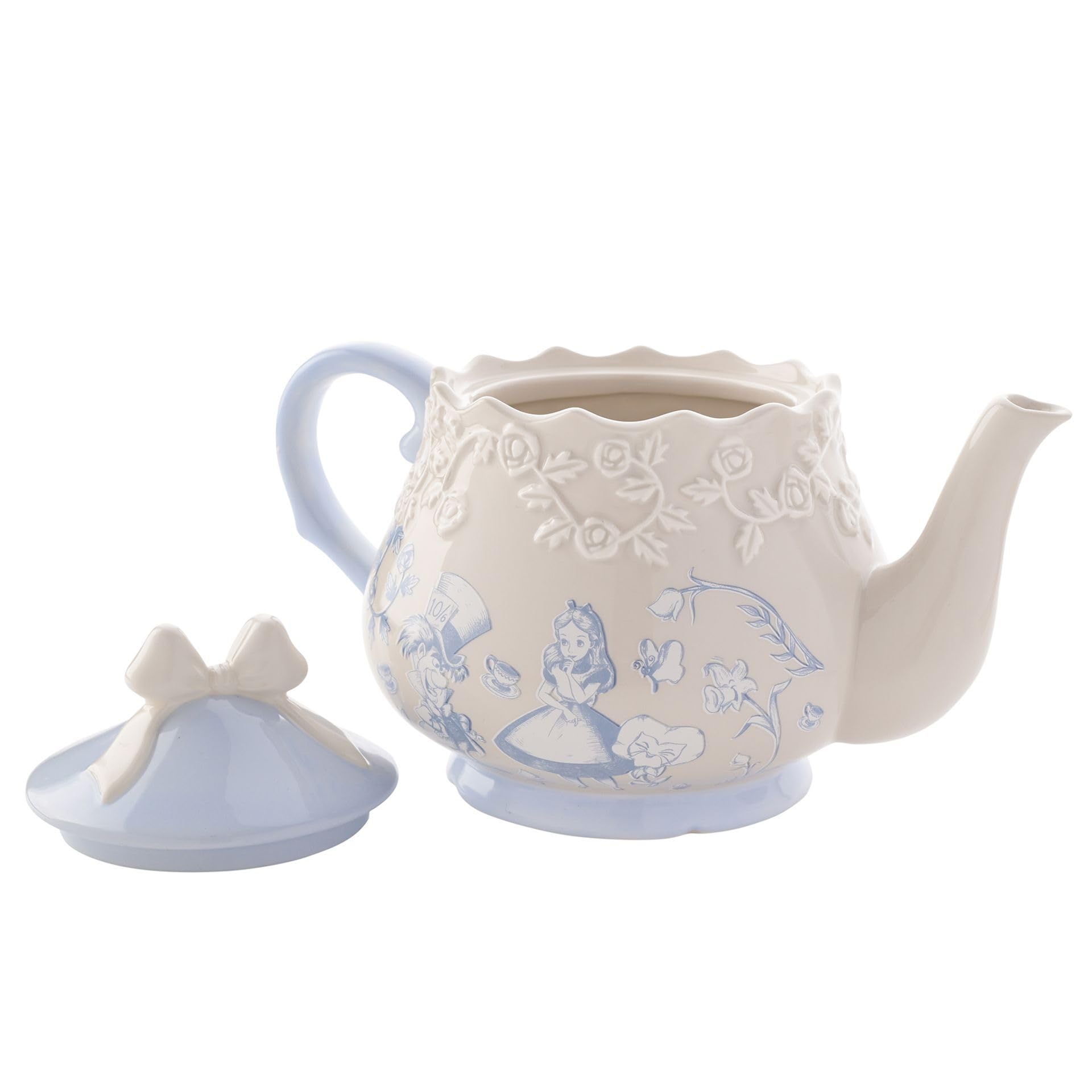 Disney, Alice in Wonderland, Ceramic Teapot, Alice, Mad Hatter & Roses Motif - Image 3