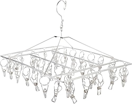 LIFKOME Estante de ropa plegable para ropa de secado de ropa de los clips resistentes de acero inoxidable para uso doméstico