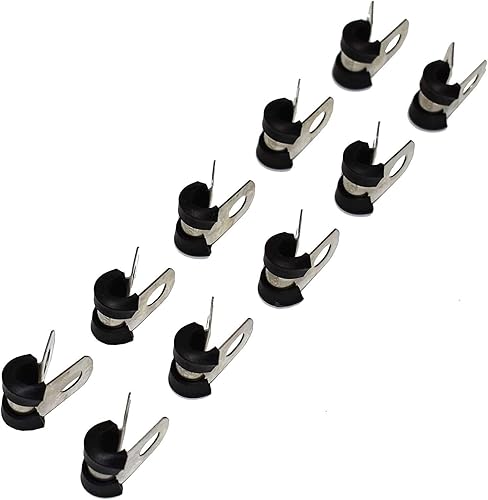 A-Team Performance - Abrazadera de línea de acero inoxidable de 316 pulgadas con cojín de goma de neopreno extraíble - Líneas de aceite de