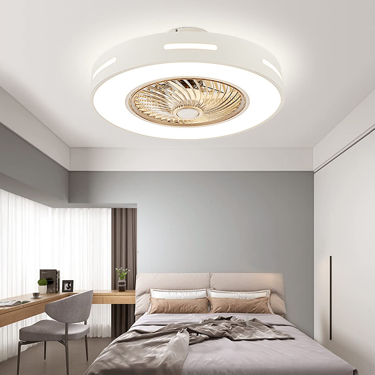 HXYSXHJUO Fan Lights, 72W with Ceililight 3 Colors Silent Remote Control Bedroom Ceililights Indoor Diniroom Ceilifan Light Timer Lounge Ceililight/a