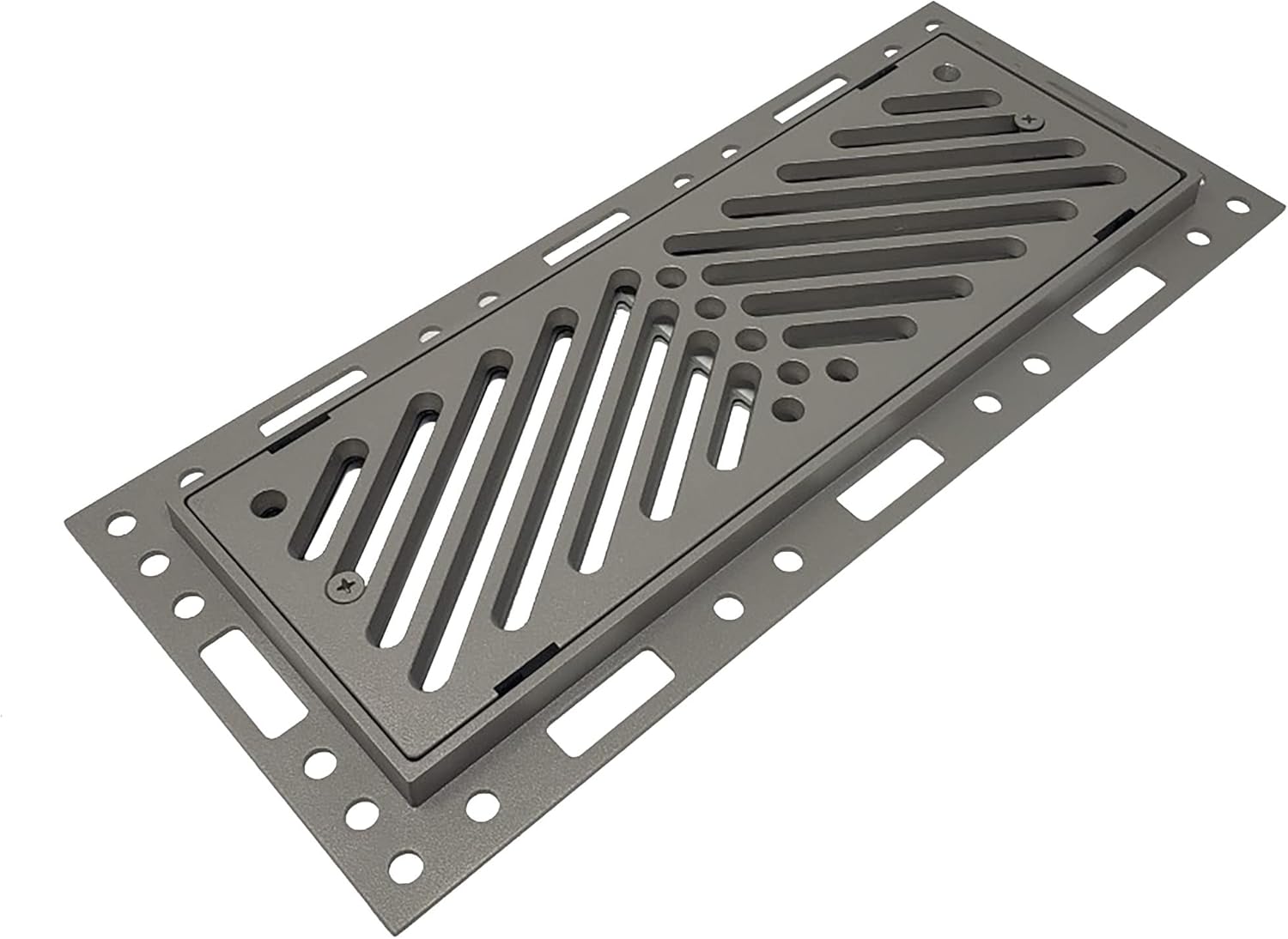 Original Ventique Breeze Flush Mount Metal Floor Vent with Damper (4x10, Mountain Fog)