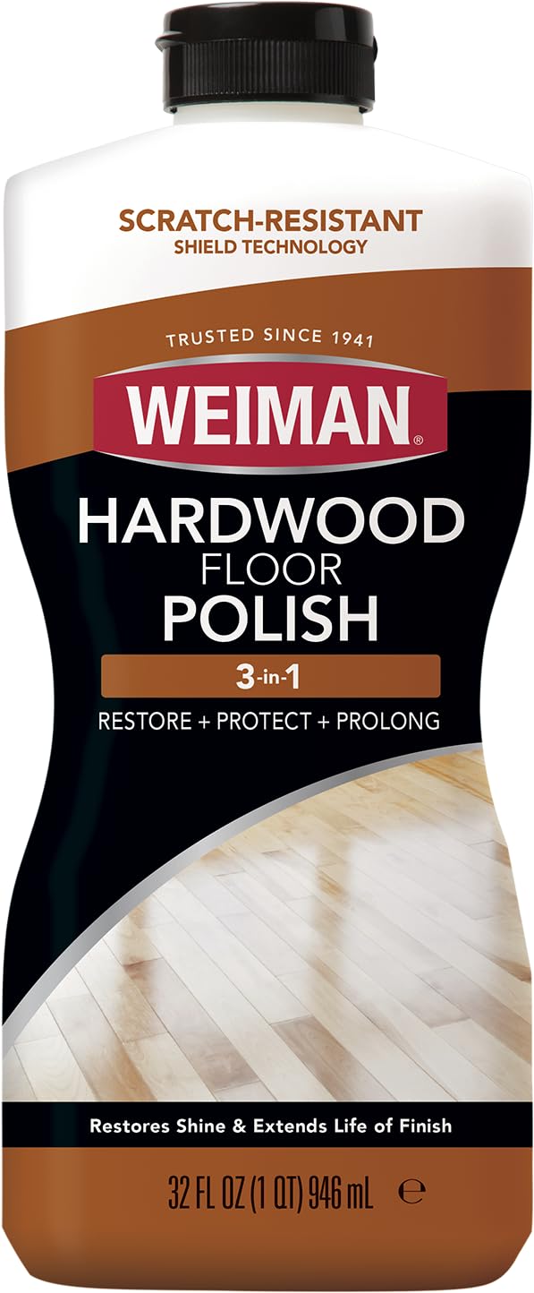 Weiman Wood Floor Polish and Restorer - 32 Ounce - High-Traffic Hardwood Floor, Natural Shine, Removes Scratches, Leaves Protective Layer (2)